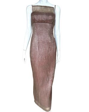 Kathlin Argiro Atelier Bronze Grecian Column Dress S 2